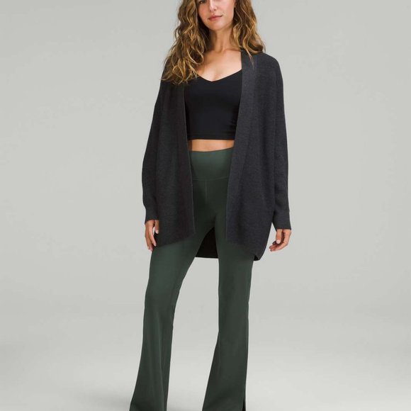 EUC Merino Wool-Blend Ribbed Long Wrap Sweater - Picture 6 of 6